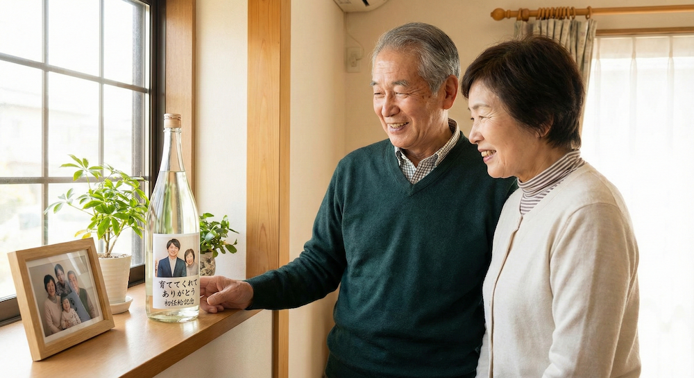 空き瓶 飾る 両親