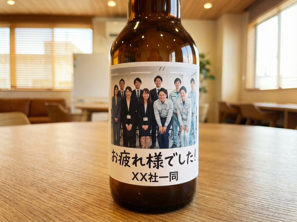 写真とメッセージのラベル