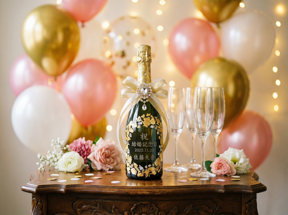 名入れシャンパンで感動のサプライズ！