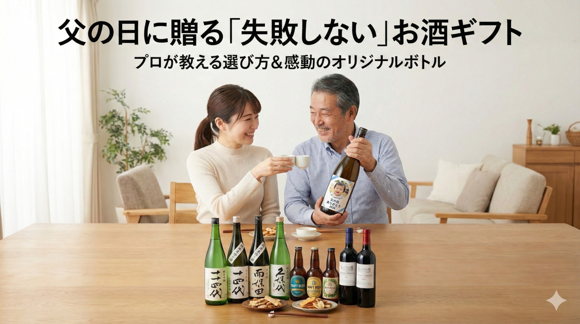 父の日のプレゼントはお酒で決まり！失敗しない選び方と、絶対に喜ばれる「世界に一つのボトル」