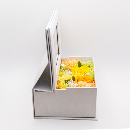 敬老の日向けセット商品 【敬老の日セット】独歩2本＋オリジナルフラワーギフト (白箱)-イエロー
