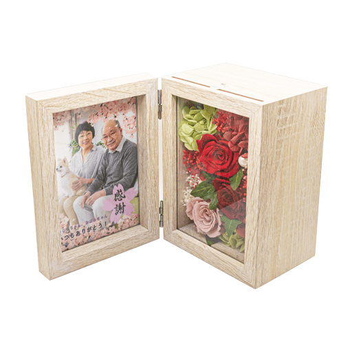 オリジナルフラワーギフト (木箱) フラワーギフト(木箱) - レッド