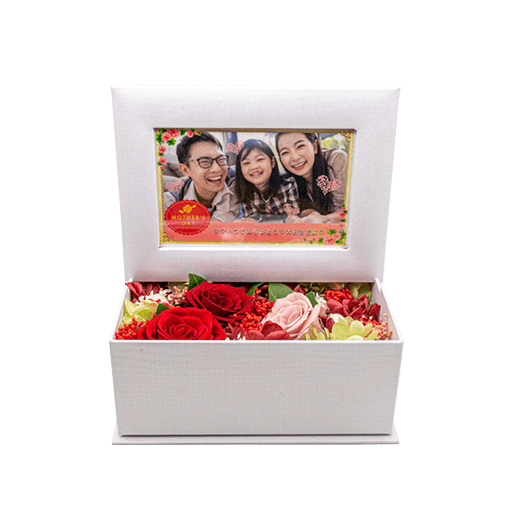オリジナルフラワーギフト (白箱) フラワーギフト(白箱) - レッド