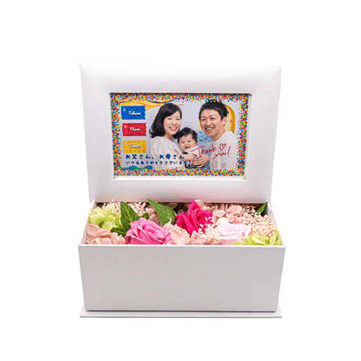 オリジナルフラワーギフト (白箱) フラワーギフト(白箱) - ピンク