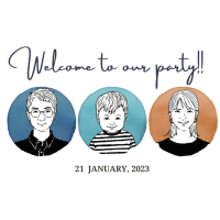 家族三人の似顔絵を記したオリジナルラベルの日本酒で、家族のパーティーをもっと楽しく特別に♪スナップリカー
