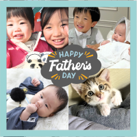 お子様と猫ちゃんのかわいいラベル✨どの写真も笑顔で素敵ですね♡楽しい父の日を！！スナップリカー